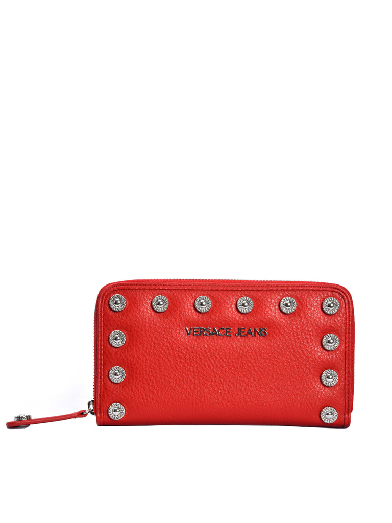 Studded Red Wallet, VERSACE JEANS - elilhaam.com