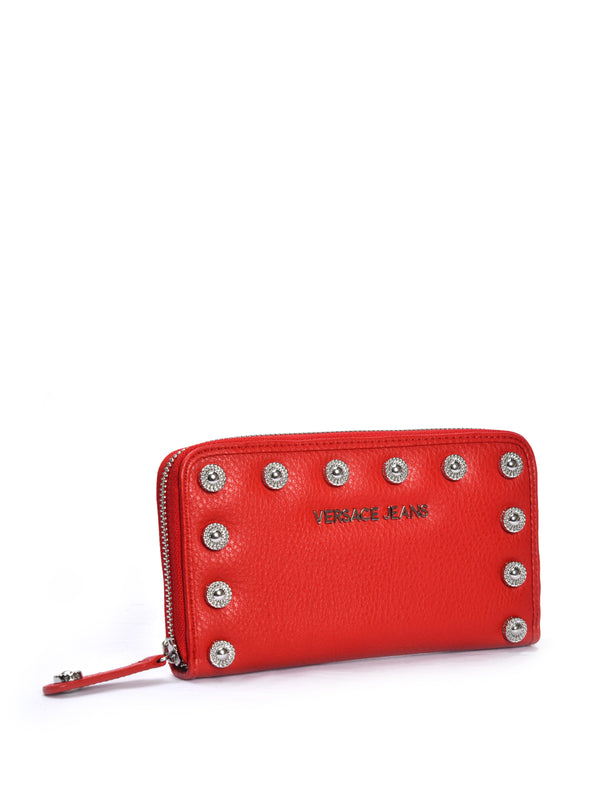 Studded Red Wallet, VERSACE JEANS - elilhaam.com